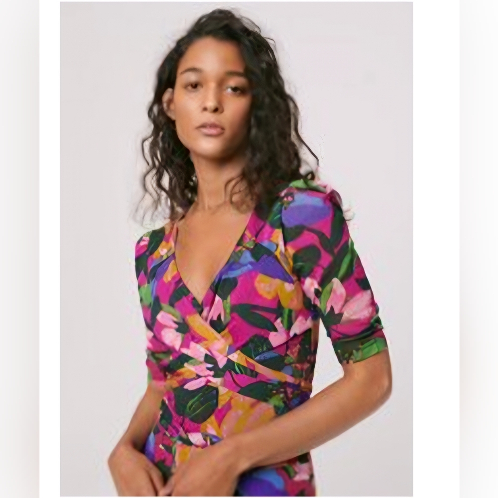 Diane Von Furstenberg Abbie Mesh Bodysuit Size Med